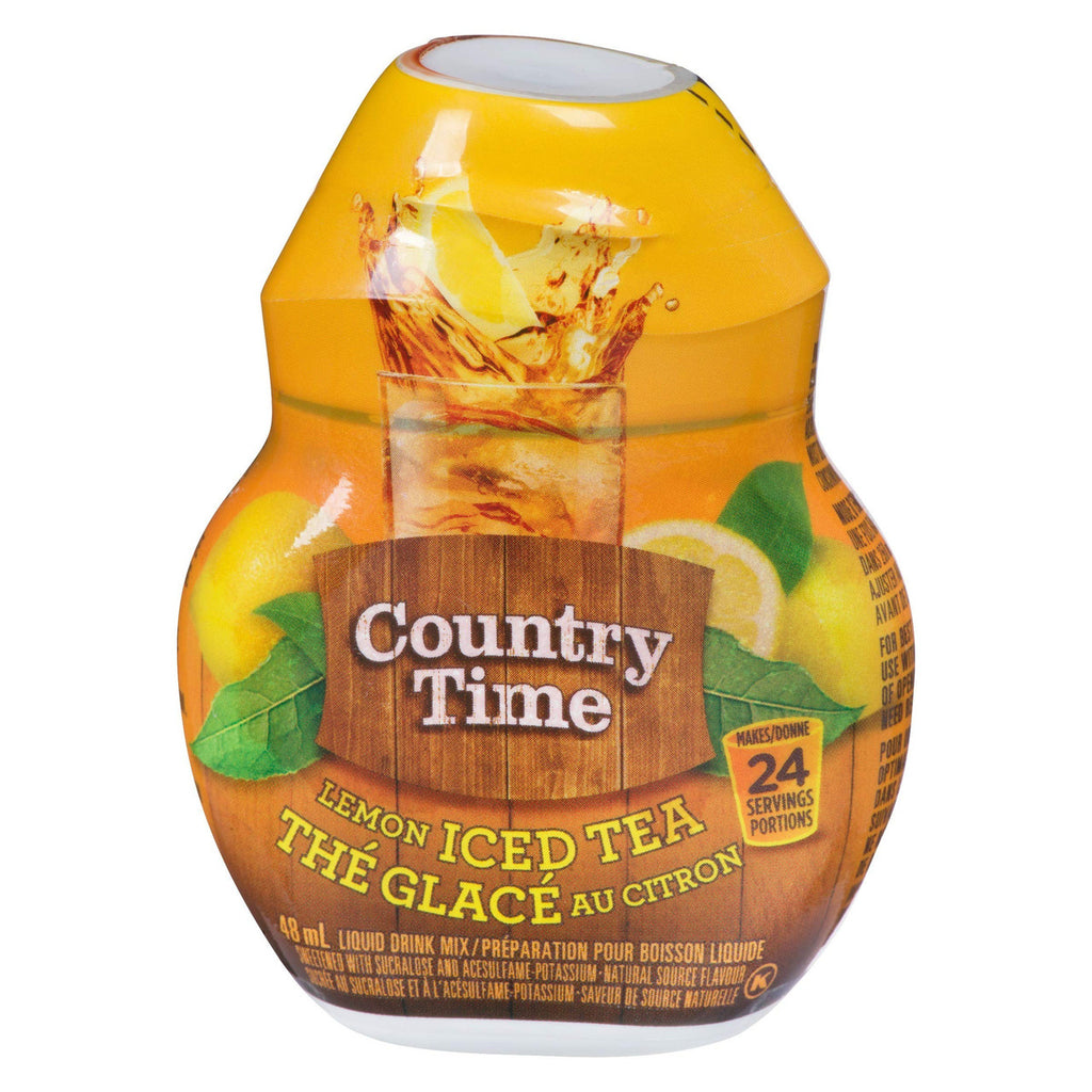 Country Time Liquid Drink Mix - Lemon Iced Tea, 12ct, 48mL/1.62oz each, (Imported from Canada)