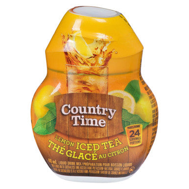 Country Time Liquid Drink Mix - Lemon Iced Tea, 12ct, 48mL/1.62oz each, (Imported from Canada)