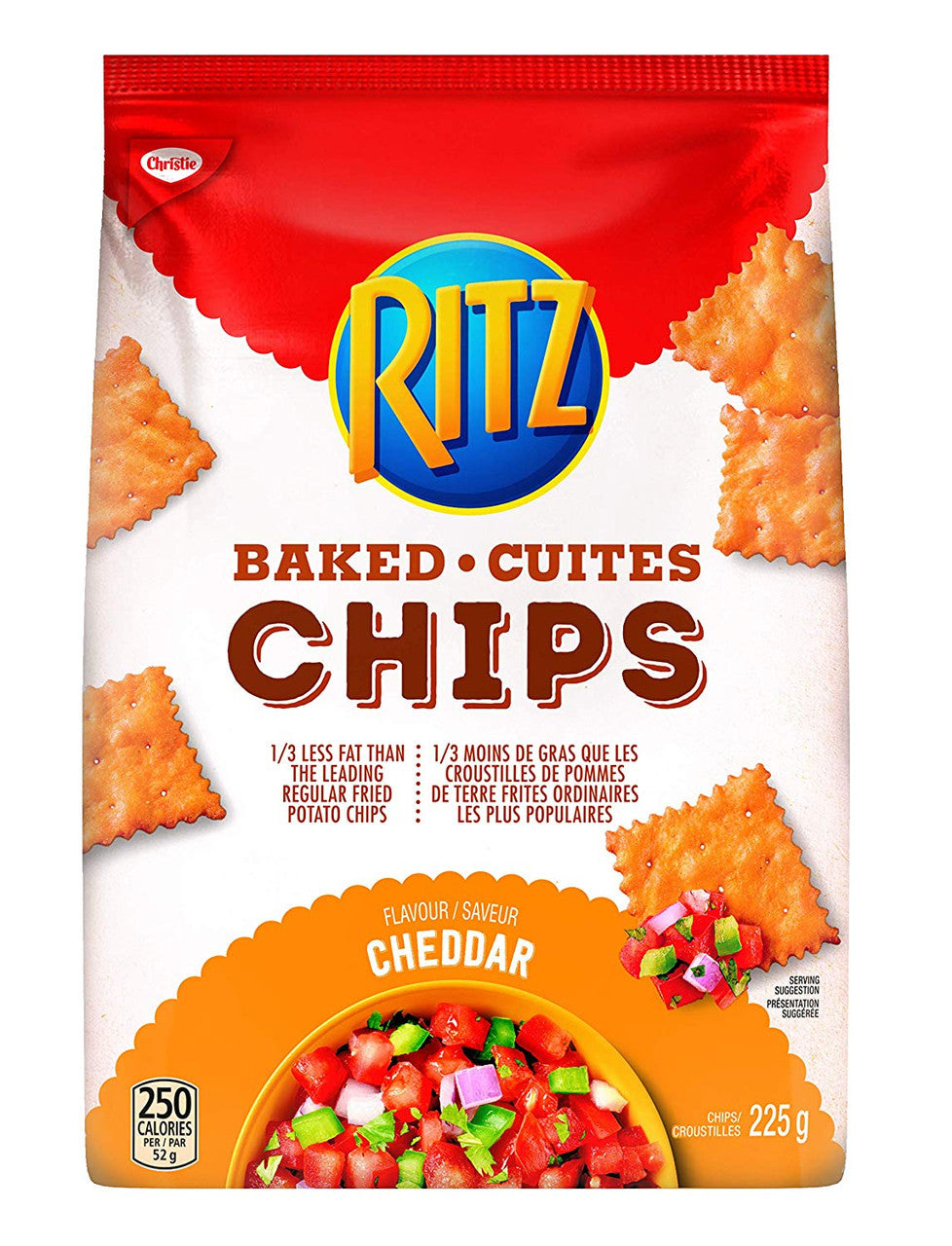 Ritz Baked Chips Cheddar Flavour, 225g/7.9oz, (Imported from Canada)