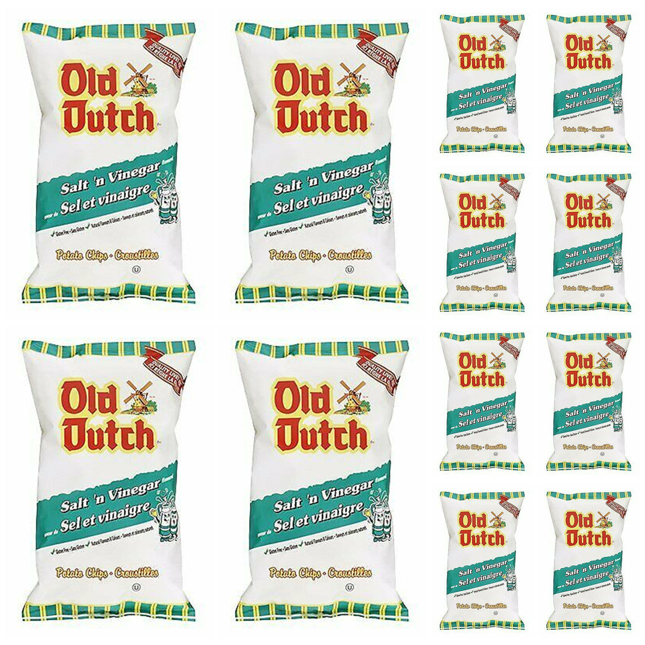 Old Dutch Potato Chips, Salt & Vinegar, 40g/1.4oz - (12 Pack) {Imported from Canada}
