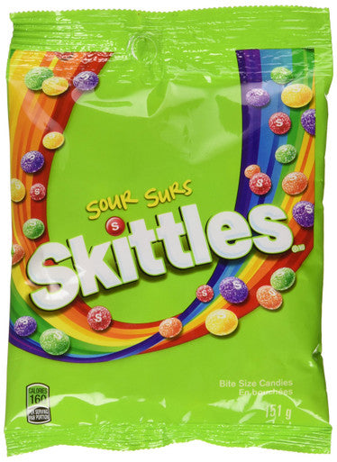 Skittles Sours Gummy Candy (151g/5.3 oz.) (3pk) (Imported from Canada)