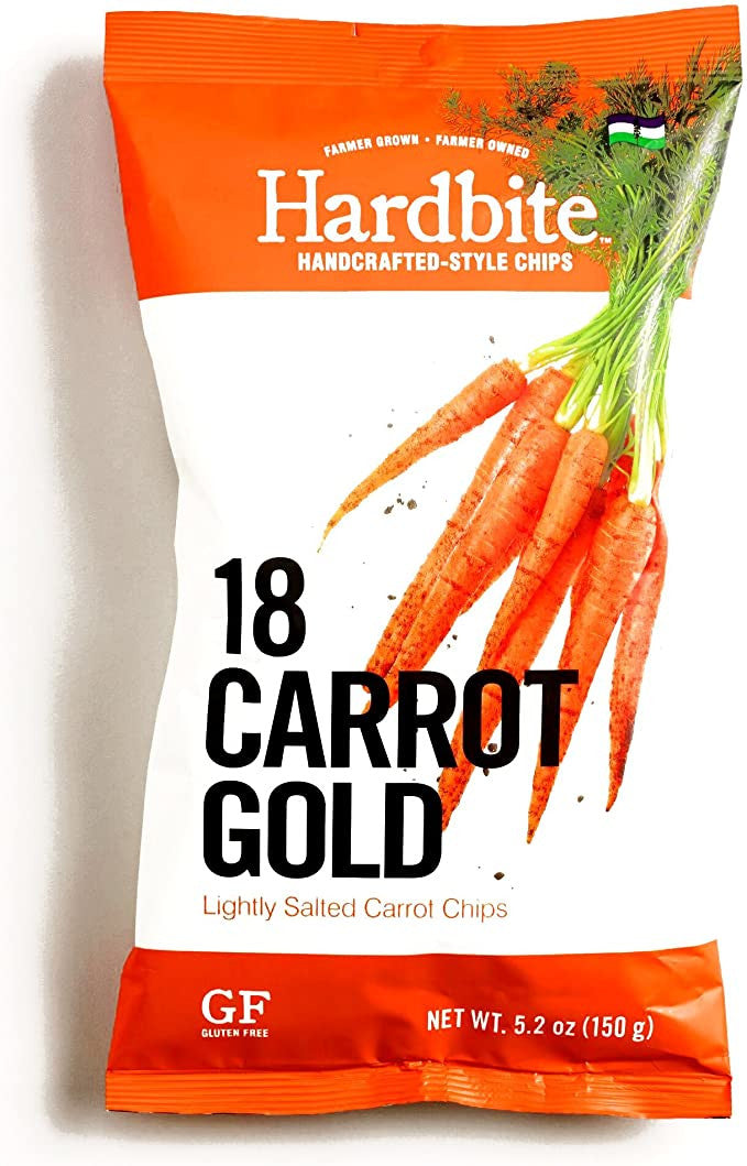 Hardbite 18 Carrot Gold, Lightly Salted Carrot Chips, 150g/5.3oz., {Imported from Canada}