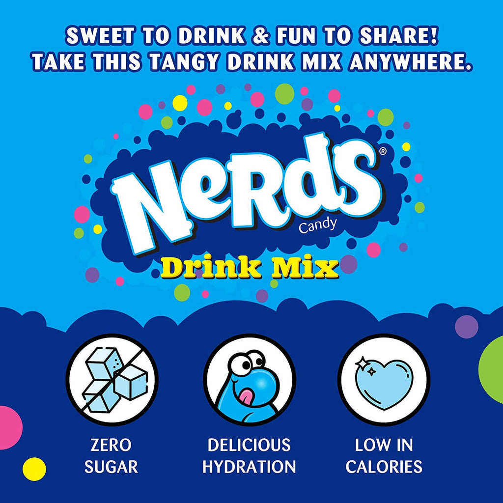 Nerds Zero Sugar Cherry Drink Mix, 6 packets, 16g/0.6 oz. Box {Imported from Canada}