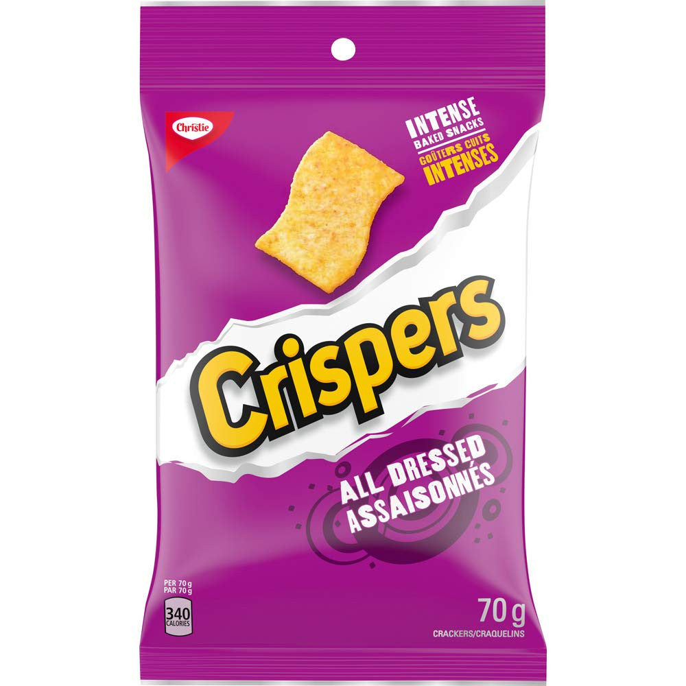 Christie Crispers All Dressed Crackers 70g/2.5 oz., 12pk {Imported from Canada}