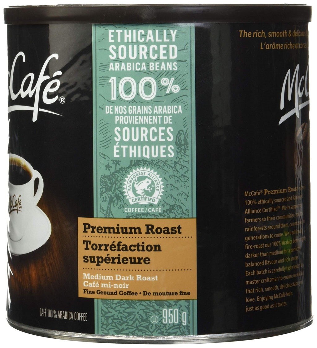 McCafe Medium Dark Premium Roast Ground Coffee, 950g/33.5 oz., {Imported from Canada}