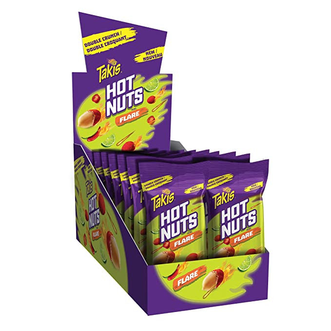 Takis Hot Nuts Flare, Double Crunch, Peanuts 90g/3.15 oz., 12pk {Imported from Canada}