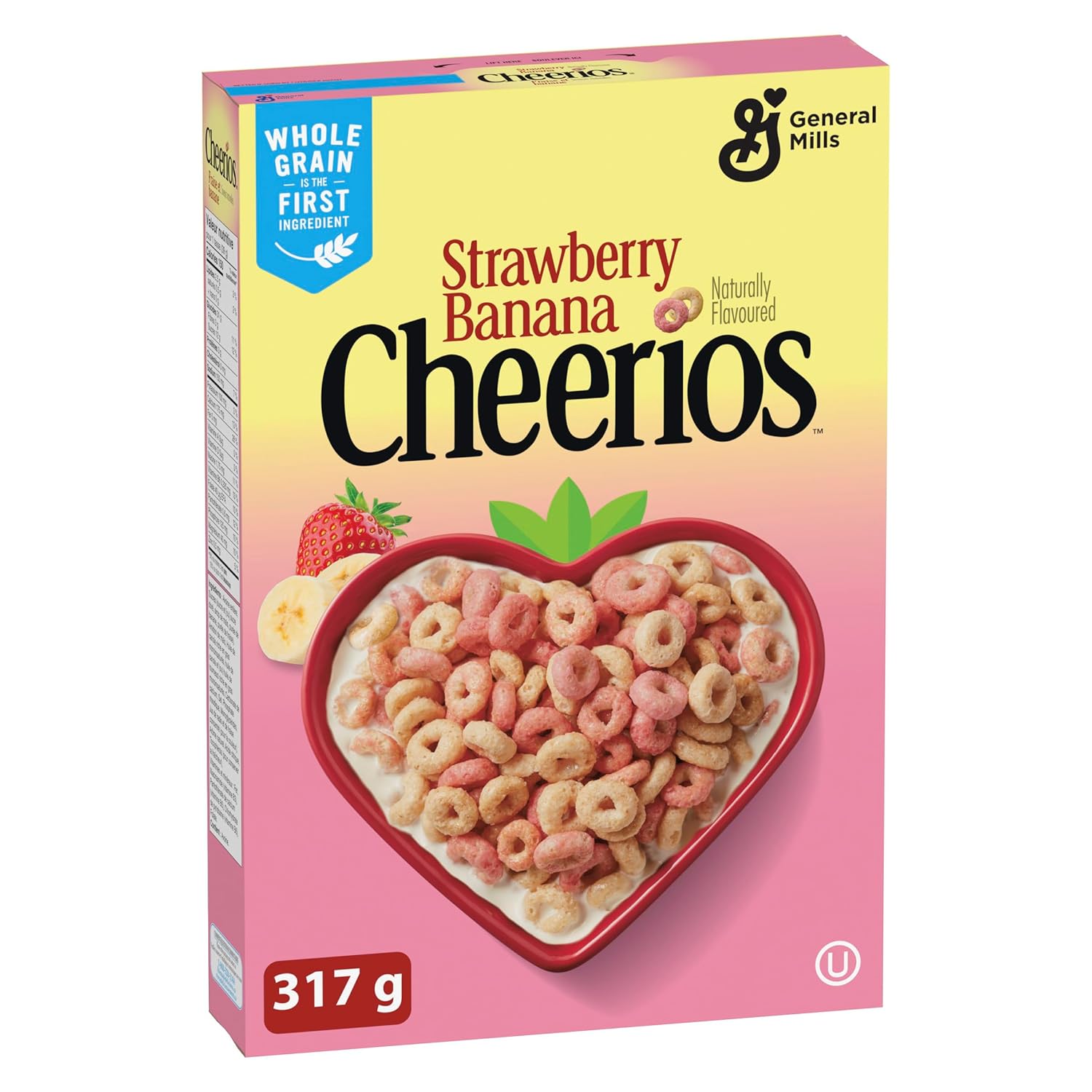 Cheerios Strawberry Banana Cereal, With Happy Hearts Shapes, 317g/11.1 oz