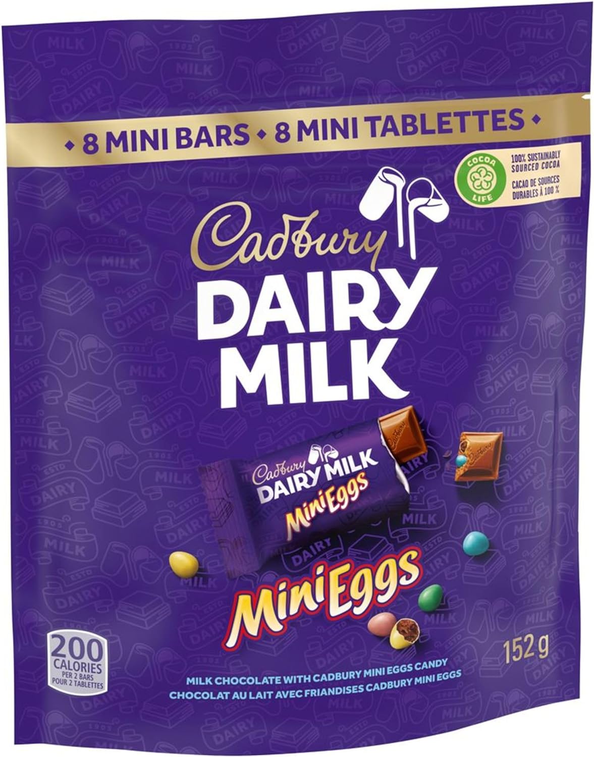 Cadbury Dairy Milk Mini Eggs Chocolate, 8 Mini Bars, 152g/5.3 oz