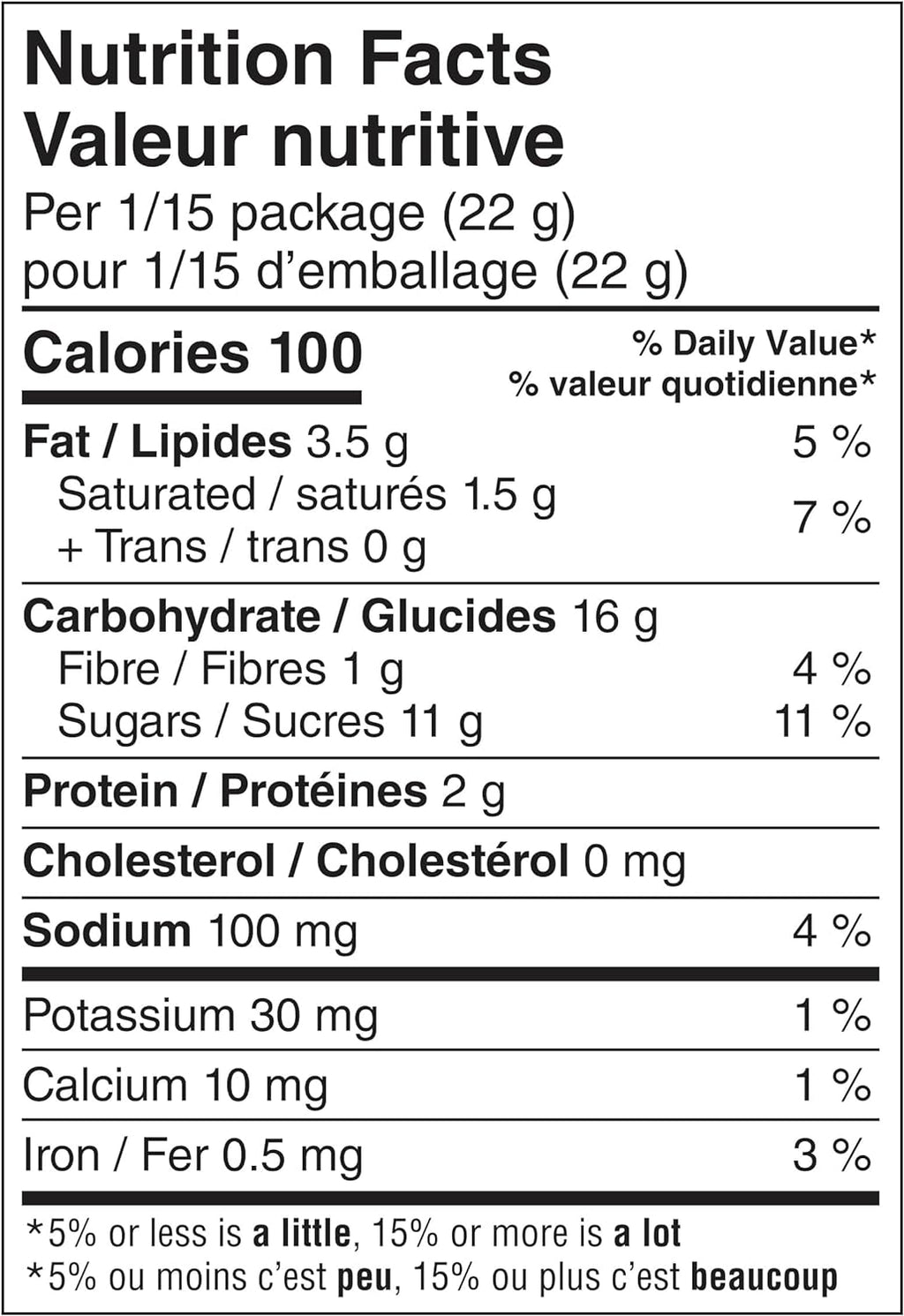 Betty Crocker Mini Reese's Pieces Cookie Mix, 337g/11.9 oz., Bag, nutrition facts label.