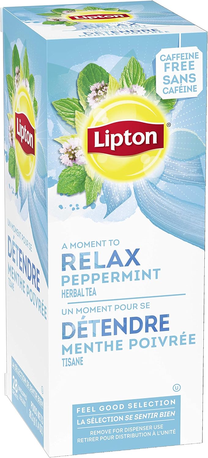 Lipton Relax Peppermint Herbal Tea, 28 Tea Bags, 62.3g Box