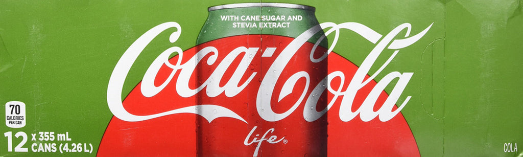 Coca-Cola Life Soft Drinks, 355mL Cans, 12 Pack, {Imported from Canada}