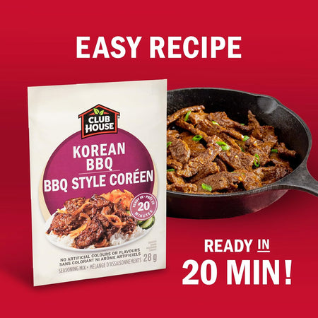 Club House Korean BBQ Style Seasoning Mix 28g - Authentic Korean Blend