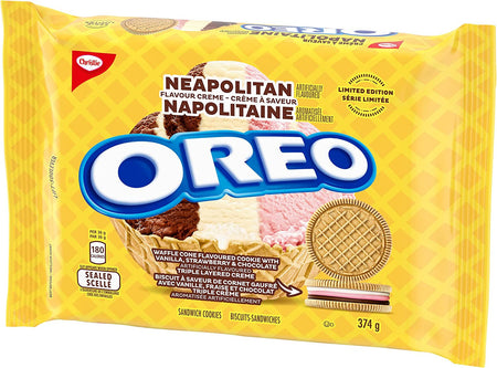 Oreo Neapolitan Flavor Crème Cookies, 374g/13.2 oz. {Imported from Canada}