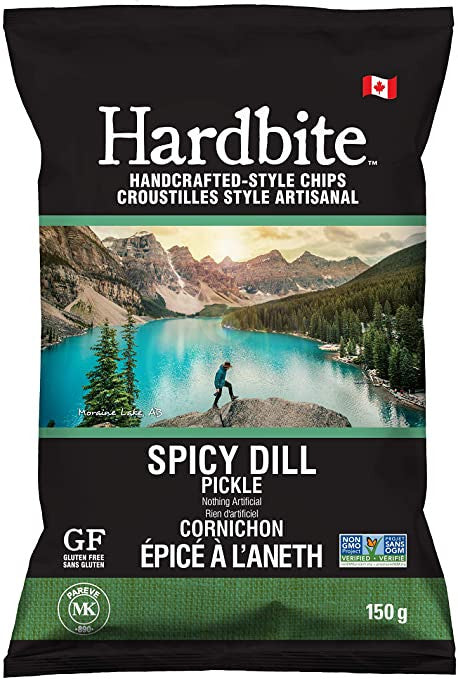 Hardbite Spicy Dill Pickle Natural Potato Chips, 150g/5.3oz., {Imported from Canada}