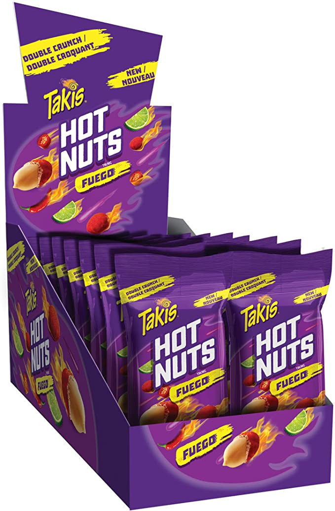 Takis Hot Nuts Fuego, Double Crunch, Peanuts 90g/3.15 oz., Bag, 12pk {Imported from Canada}