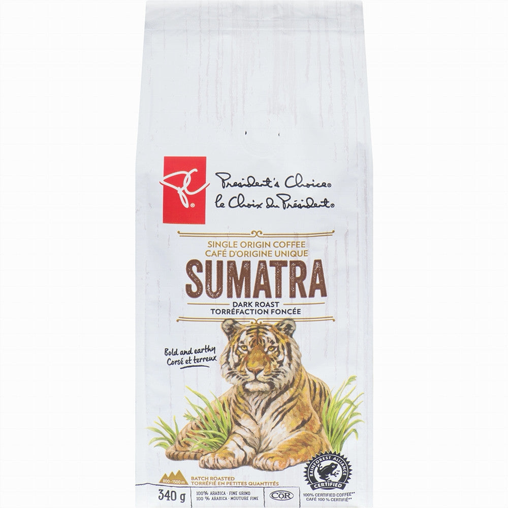 PC 100% Sumatran Dark Roast Coffee 340g/12 oz {Imported from Canada}