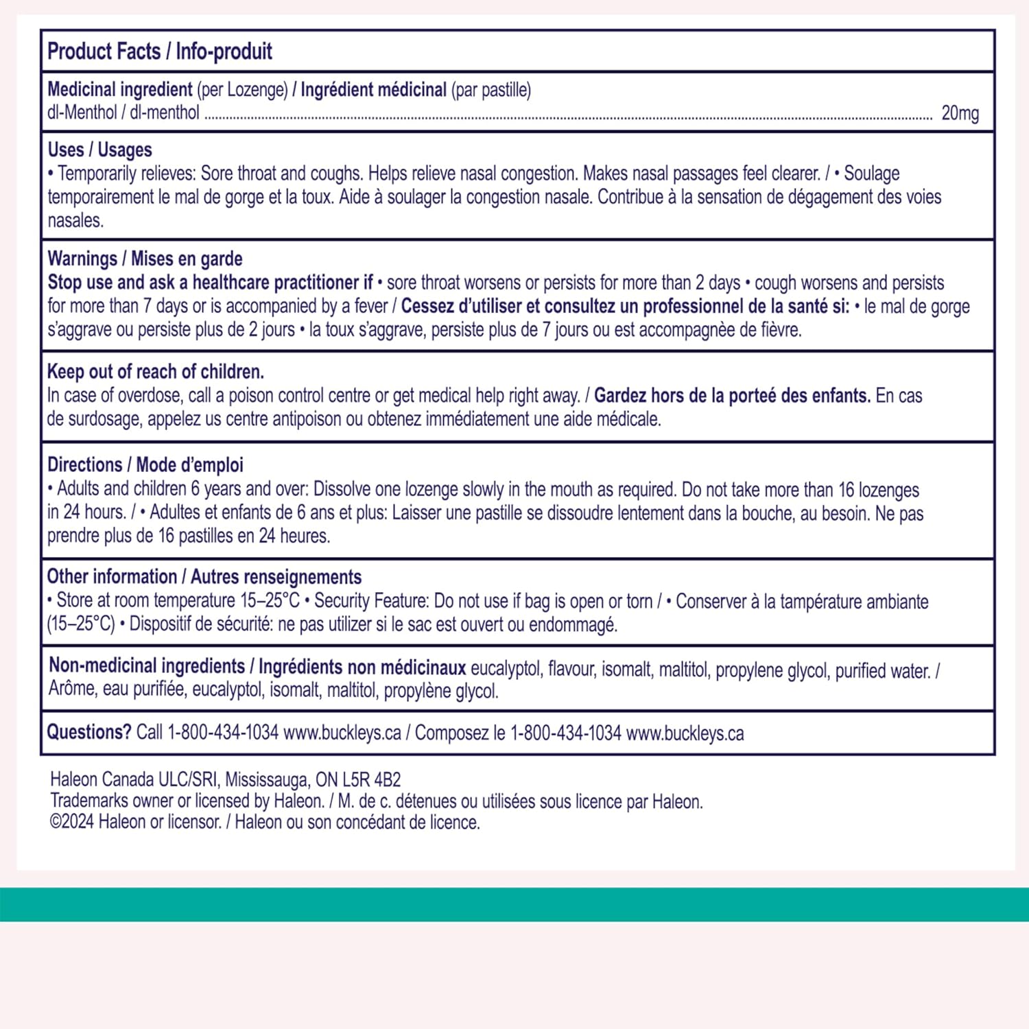 Buckley's Menthol Outburst Lozenges Extra Strength, 30ct. - 100g/3.5 oz