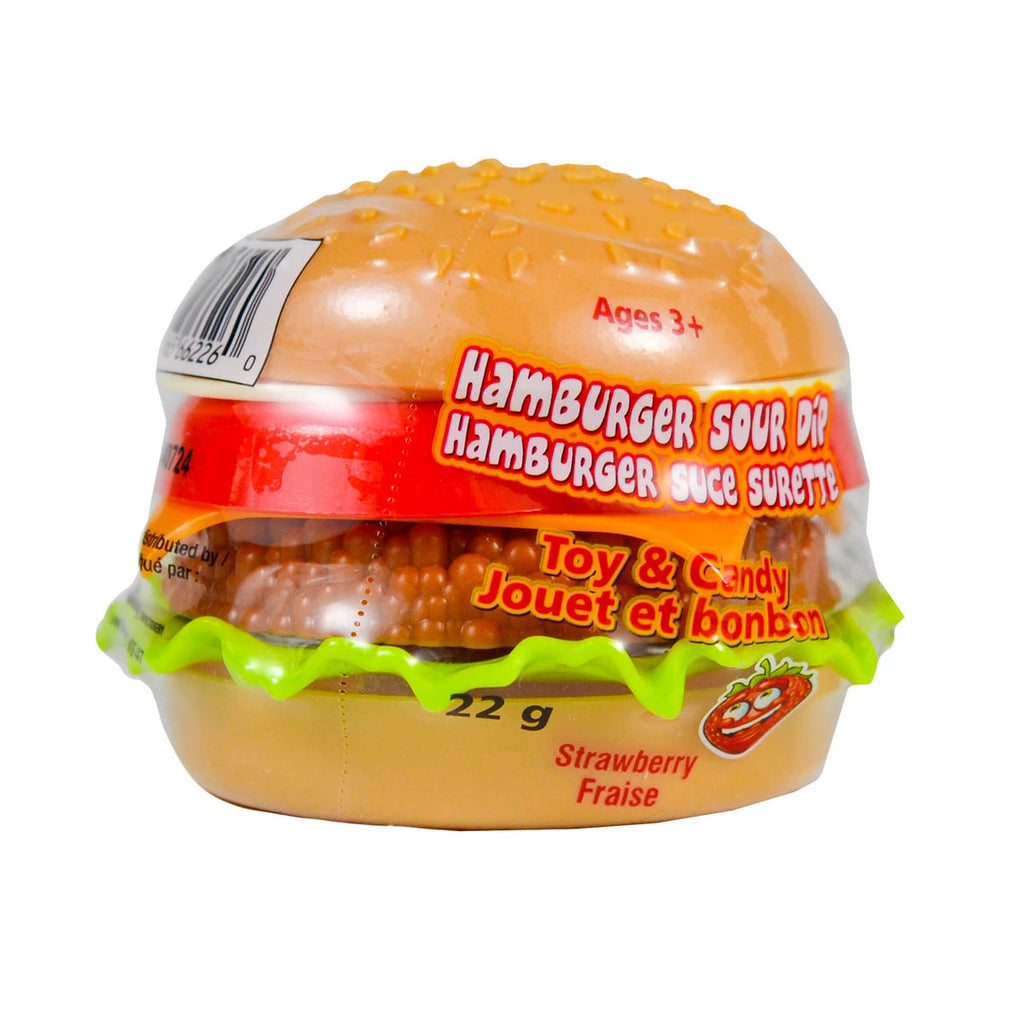 Hamburger Sour Dip Candy (12ct), (22g/0.8 oz) {Imported from Canada}