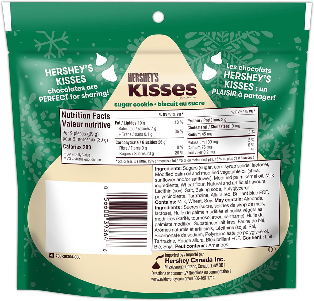 Hershey's Sugar Cookie Kisses, 180g/6.3 oz. Bag (Imported from Canada)