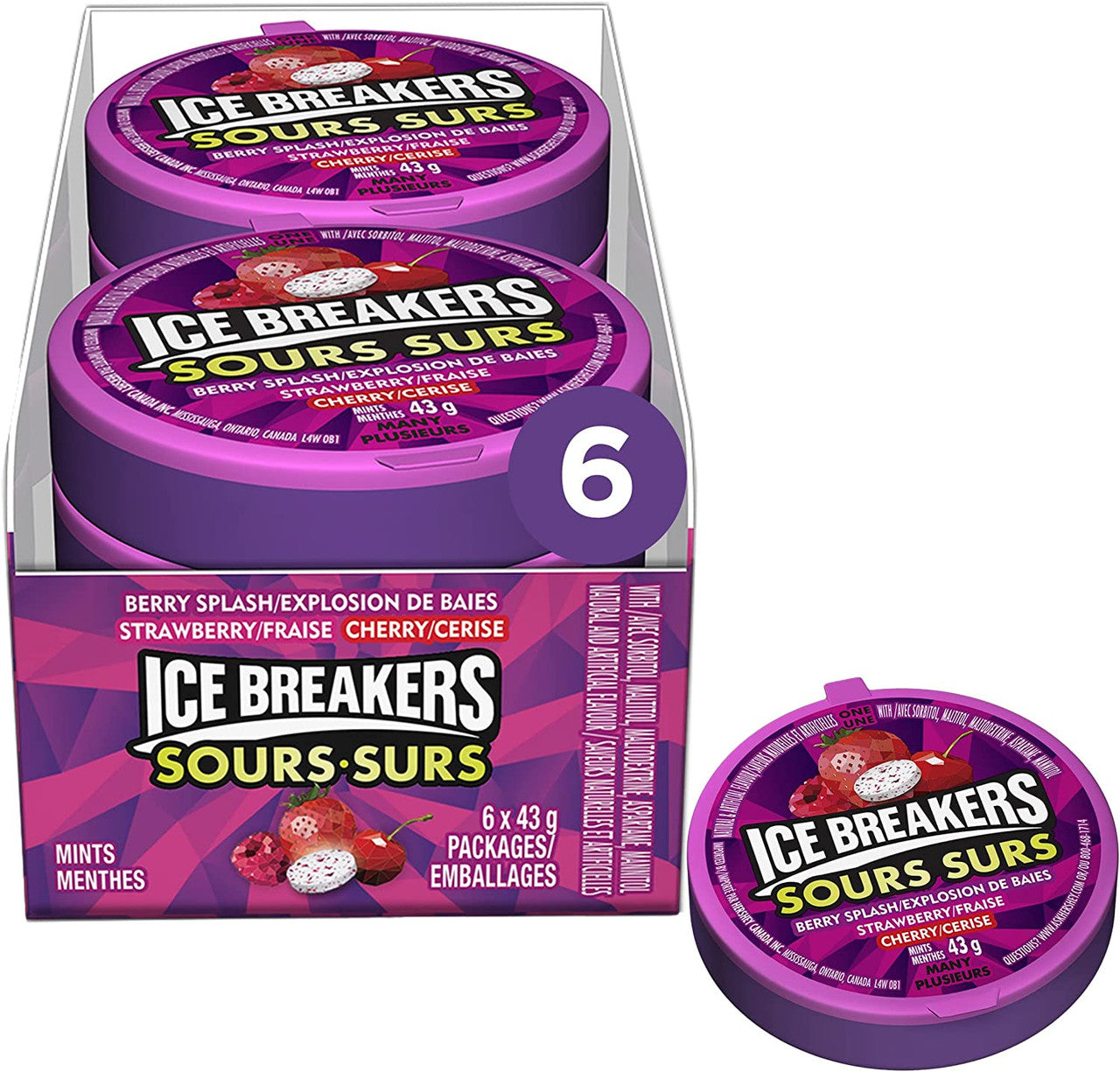 Ice Breakers Berry Sours Original Sours, 1.5oz Pucks(6pk) {Canadian}