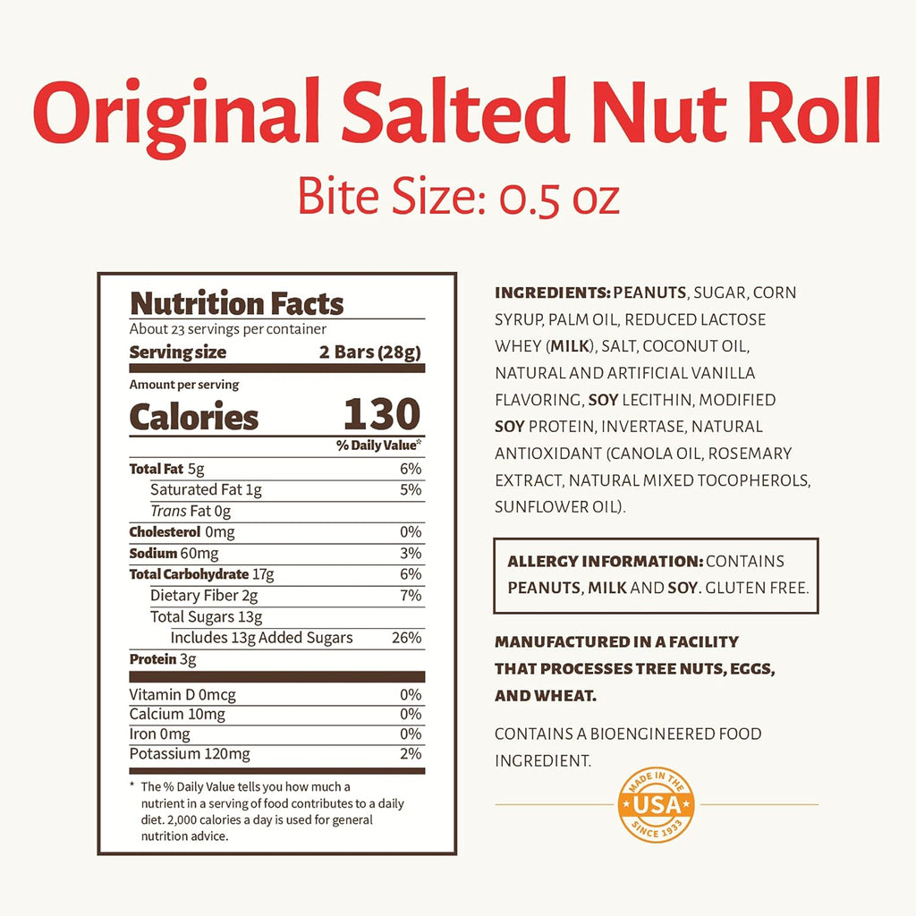 Pearson's The Original Salted Nut Roll, Bite Size, 312g/11 oz