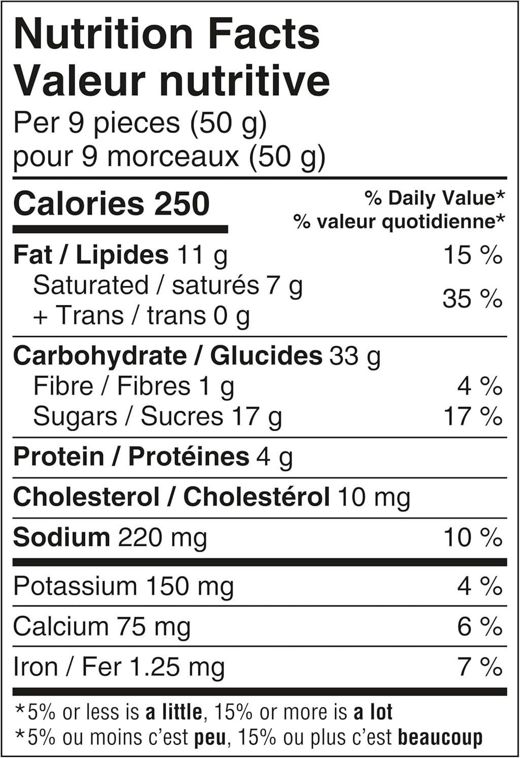 Snack Factory Milk Chocolate Crunch Pretzel Crisps, 155g/5.5 oz., Bag, nutrition facts label