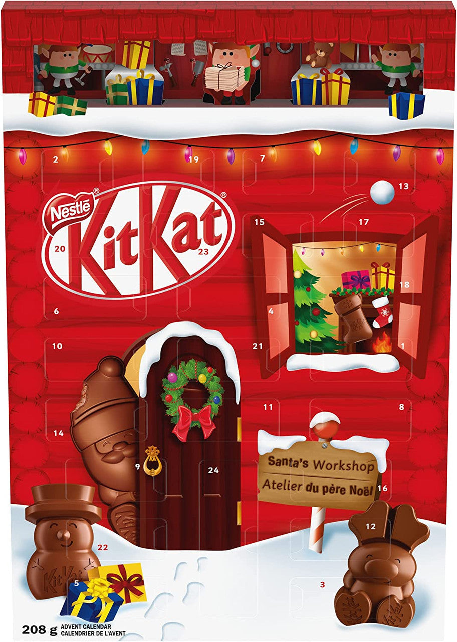 Nestle Kit Kat Christmas Holiday Chocolate Advent Calendar, 208g/7.3 oz. Box {Imported from Canada}