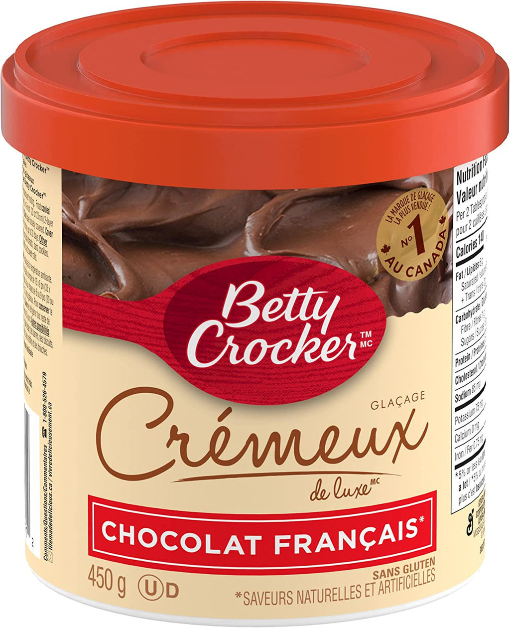 Betty Crocker Gluten Free Creamy Deluxe French Chocolate Frosting, 450g/15.75 oz. Jar {Imported from Canada}