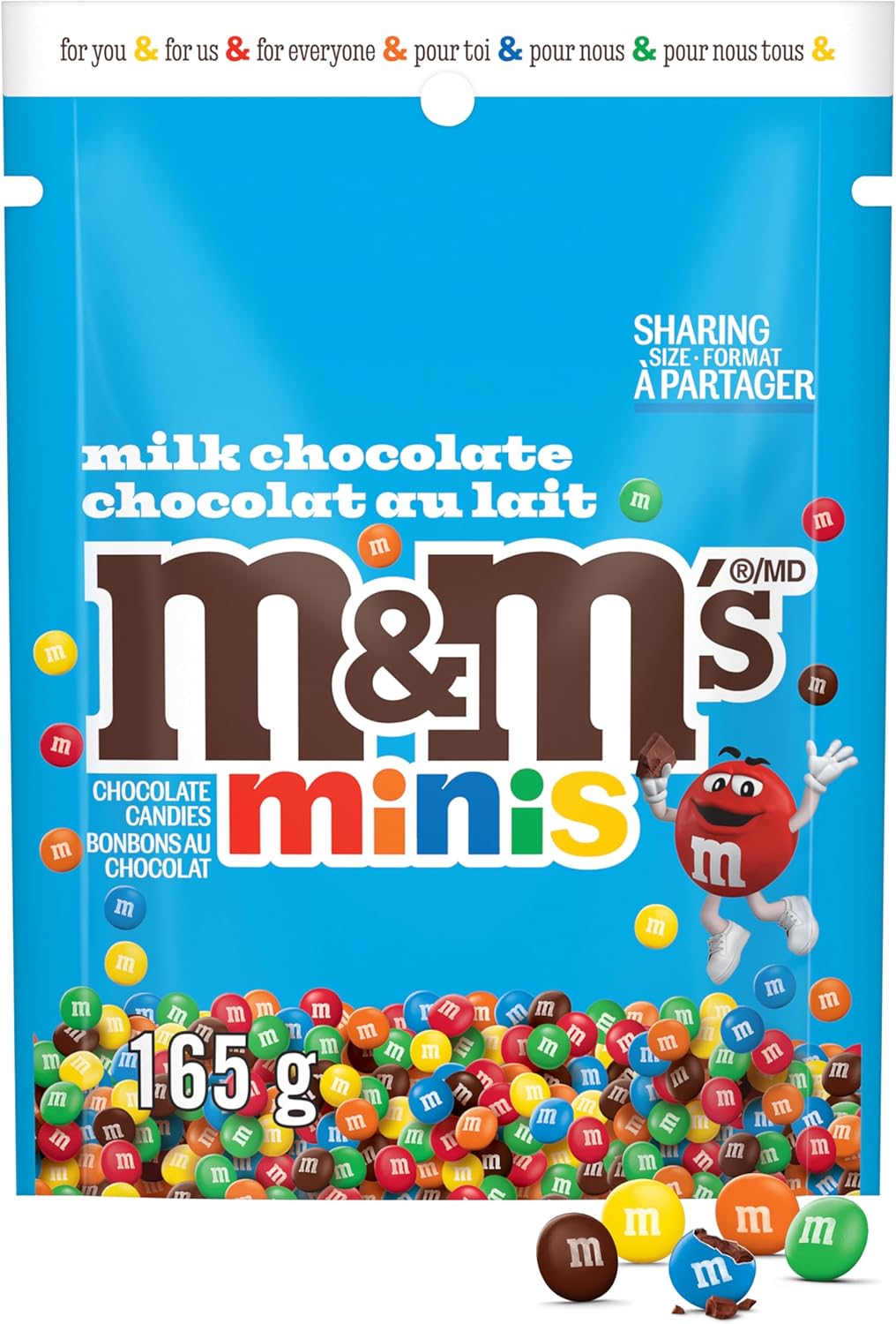M&Ms Minis Milk Chocolate Candies, Sharing Bag, 165g/5.8 oz - Front