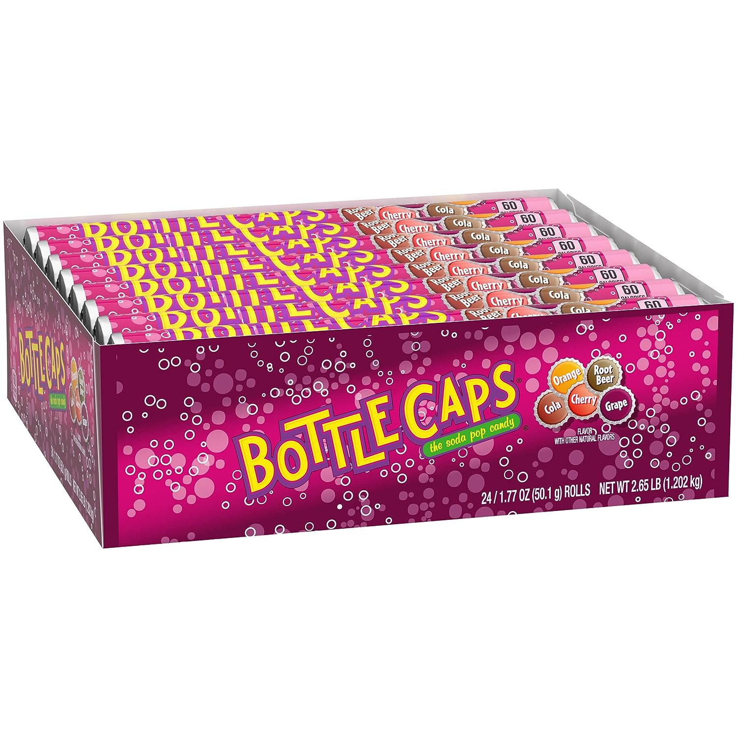 Bottle Caps Retro Candy 24ct x 50g/1.75 oz. Rolls