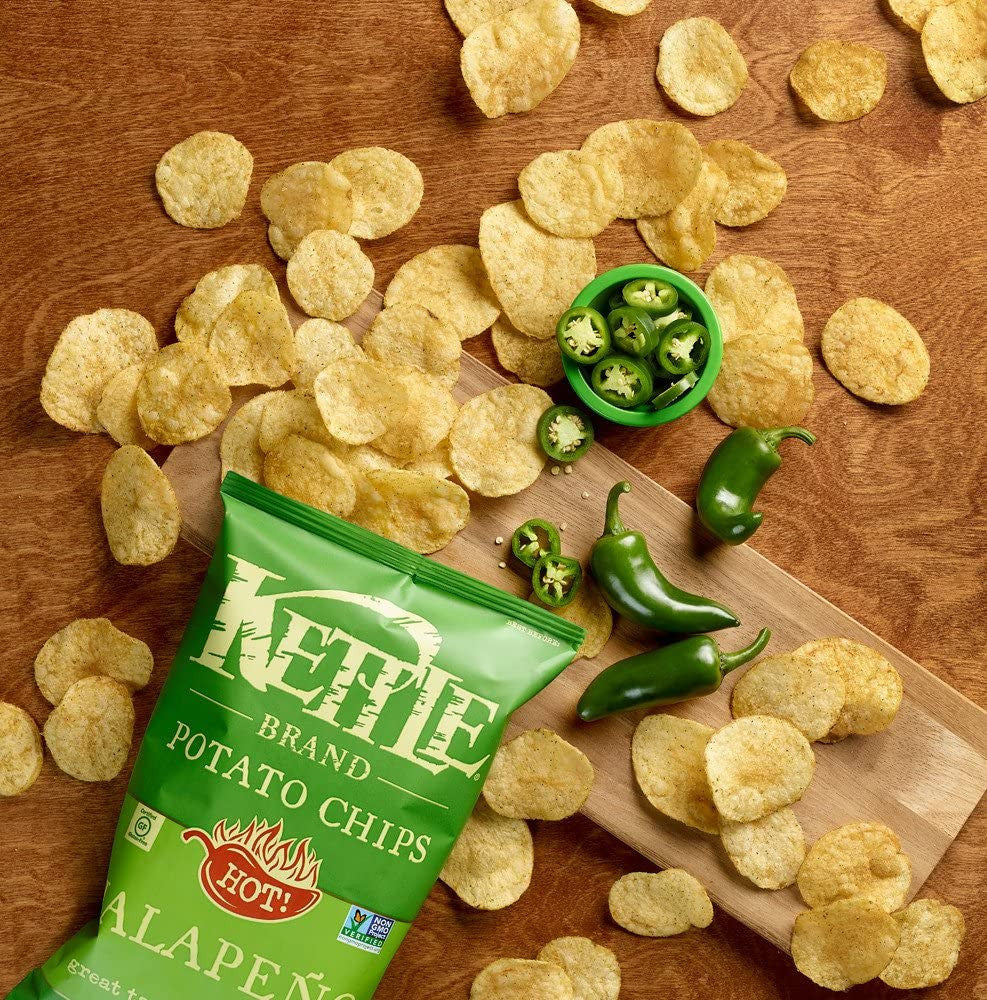 Kettle Chips, HOT Jalapeno Flavour, 220g/7.8oz {Imported from Canada}
