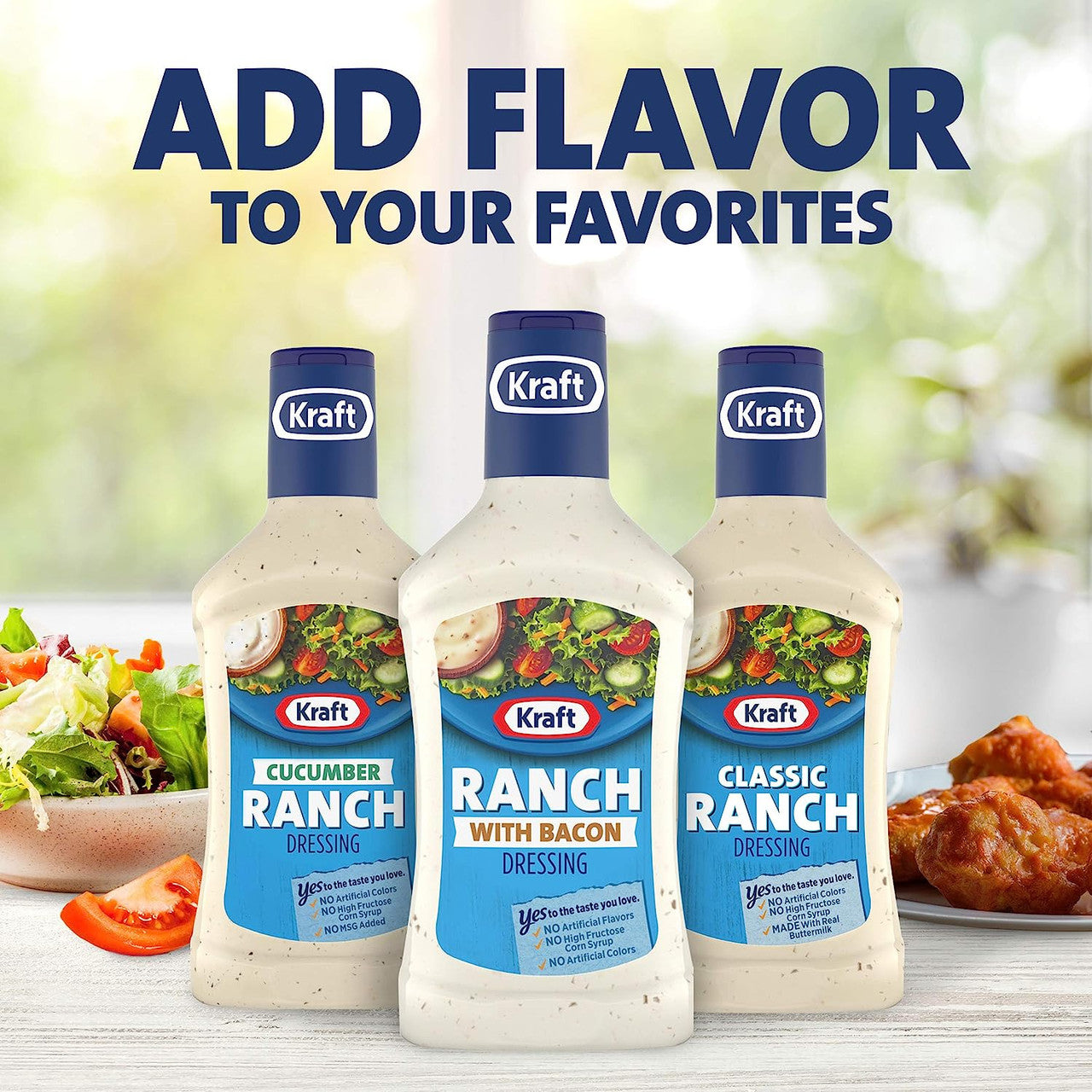 Kraft Bacon Ranch Salad Dressing, 475mL/16 fl. oz., Bottle, {Imported from Canada}