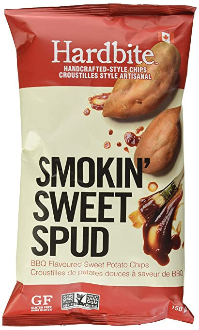 Hardbite Smokin' Sweet Spud, BBQ Flavored Sweet Potato Chips, 150g/5.3oz., {Imported from Canada}