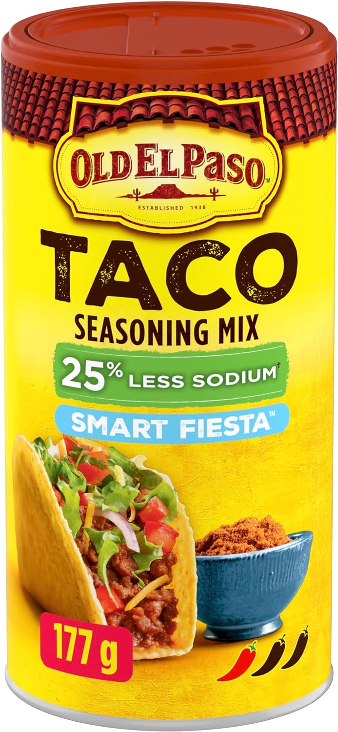 Old El Paso 25% Less Sodium Taco Seasoning Mix, Value Size, 177g/6.2oz - Front