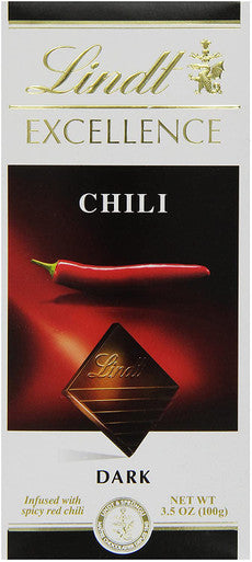 Lindt Excellence Chili Chocolate Bar, 100g/3.5 oz., {Imported from Canada}