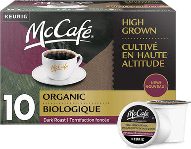 McCafé Organic Dark Roast Coffee, K-Cups, 10 Count, 111g/3.9 oz. Box {Imported from Canada}