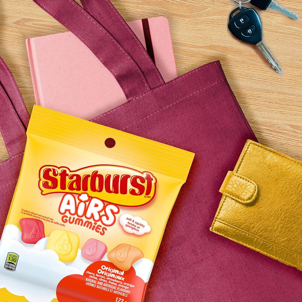 Starburst Airs Gummies Original Flavors, Cherry, Lemon, Strawberry & Orange, 122g/4 oz Bag