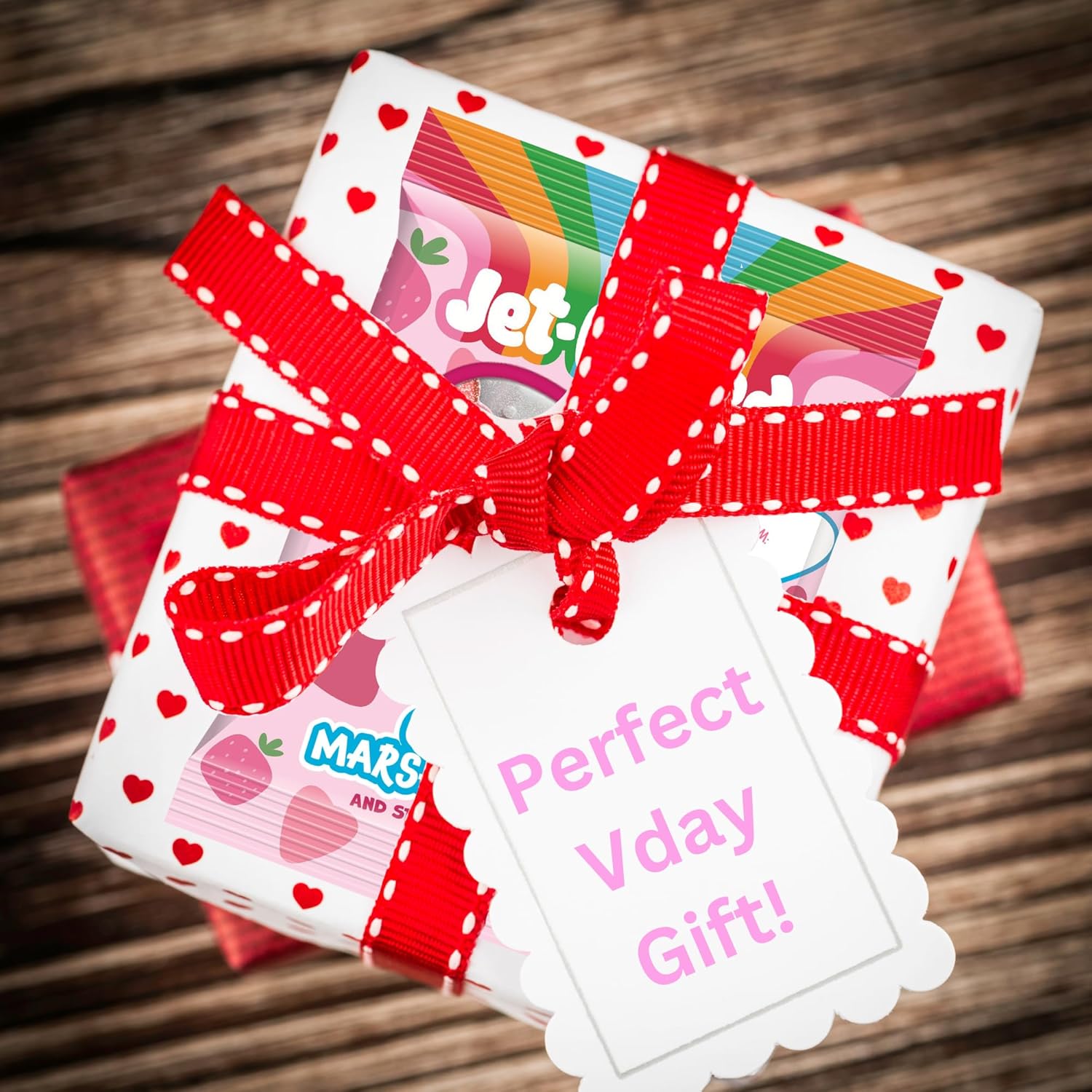 Jet Puffed Valentine's Day Strawberry Marshmallow Heart Gummies - A Gift
