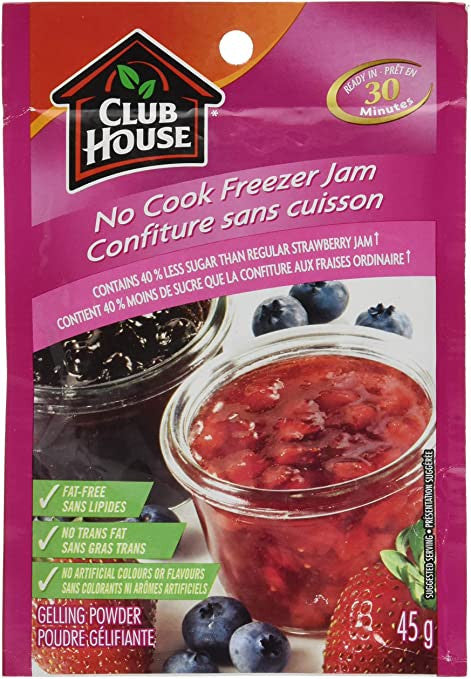 Club House, No Cook Freezer Jam Gelling Powder, 45g/1.6 oz., {Imported from Canada}