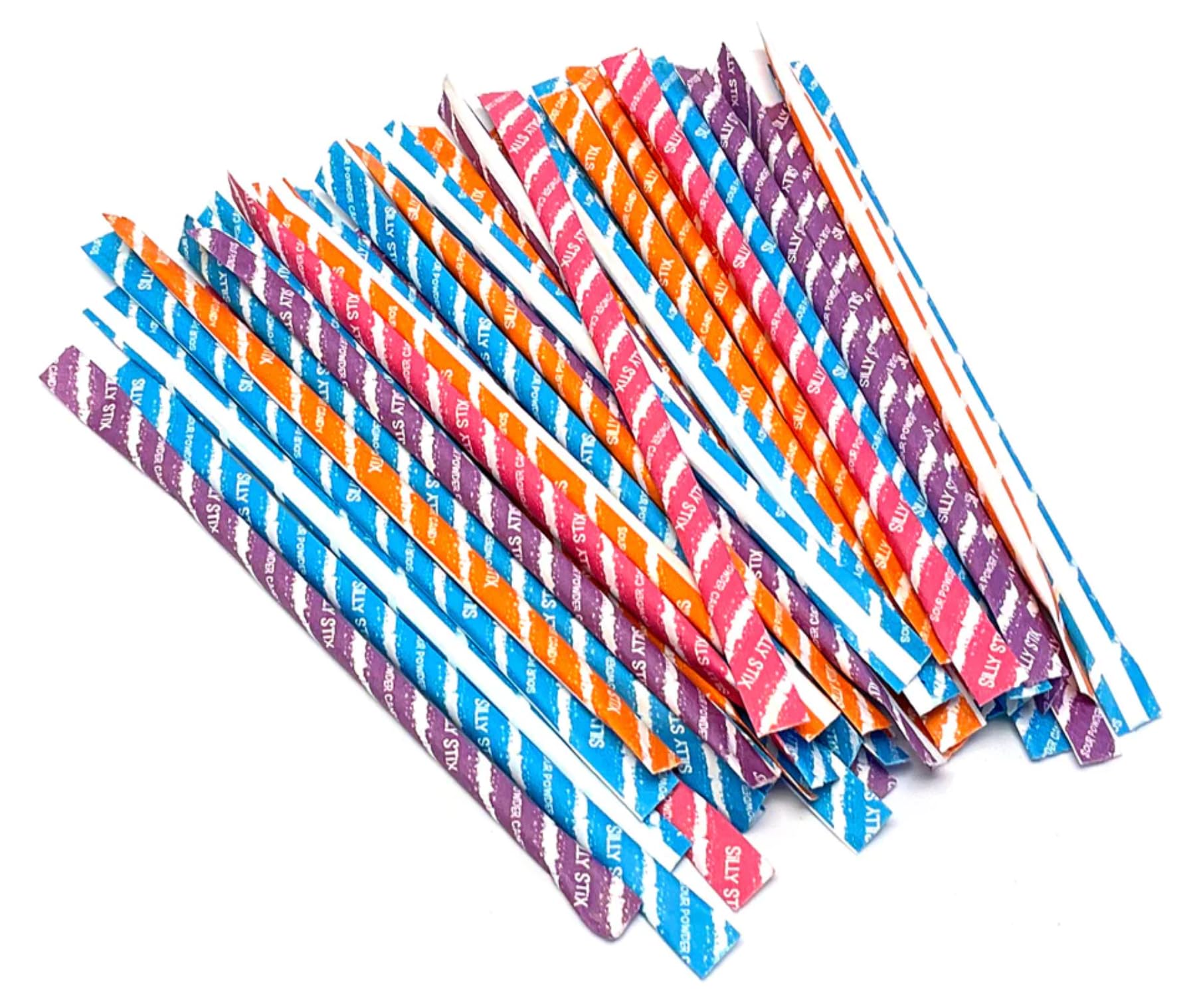 World's Sour Silly Stix, (100 Count), 186g, picture of Silly Straws.