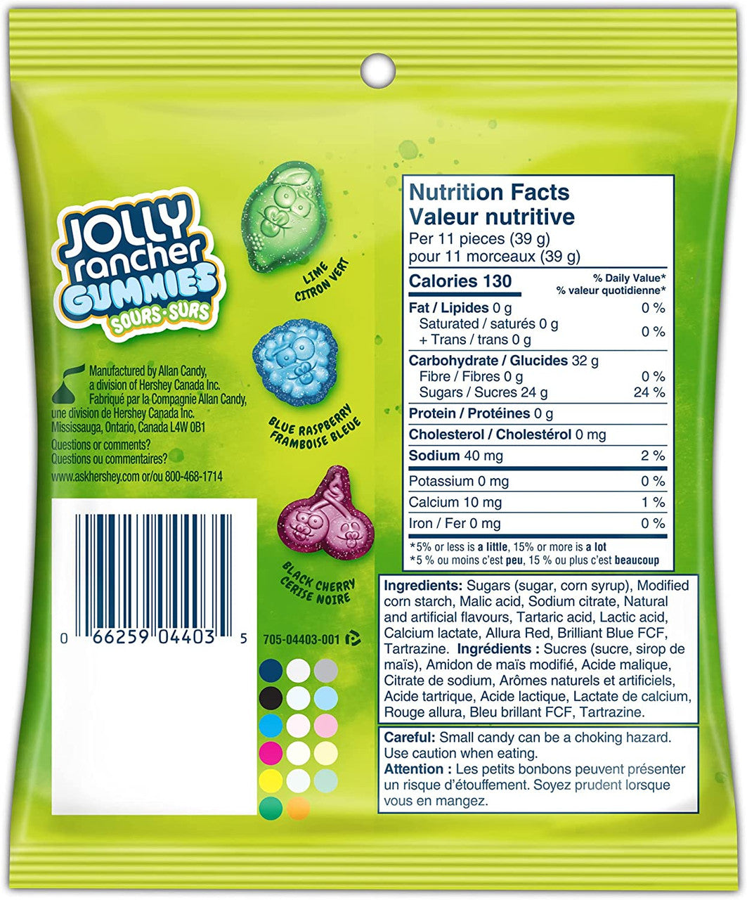 Jolly Rancher Gummies Sours, Original Flavors, 182g/6.4 oz. {Imported from Canada}