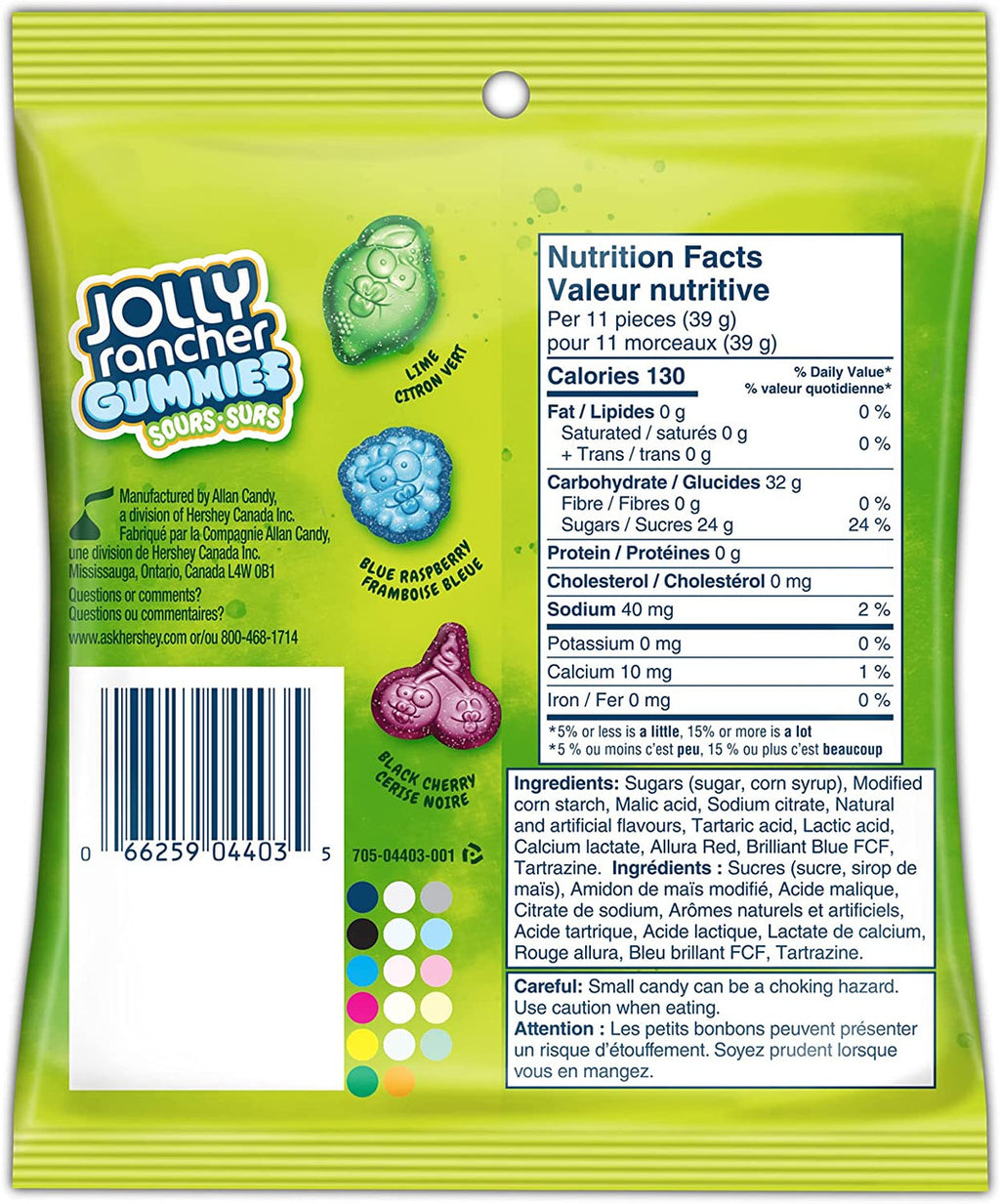Jolly Rancher Gummies Sours, Original Flavors, 182g/6.4 oz. {Imported from Canada}