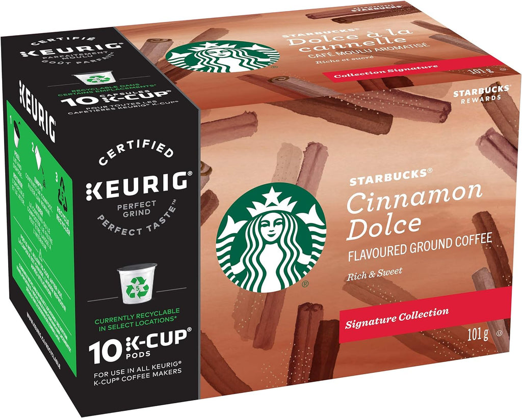 Starbucks Cinnamon Dolce Flavored Coffee, 10 K-cups, 101g/3.5 oz