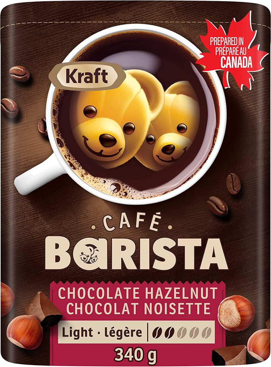 Kraft Cafe Barista Chocolate Hazelnut Light Roast Ground Coffee, 340g/12 oz. Box {Imported from Canada}