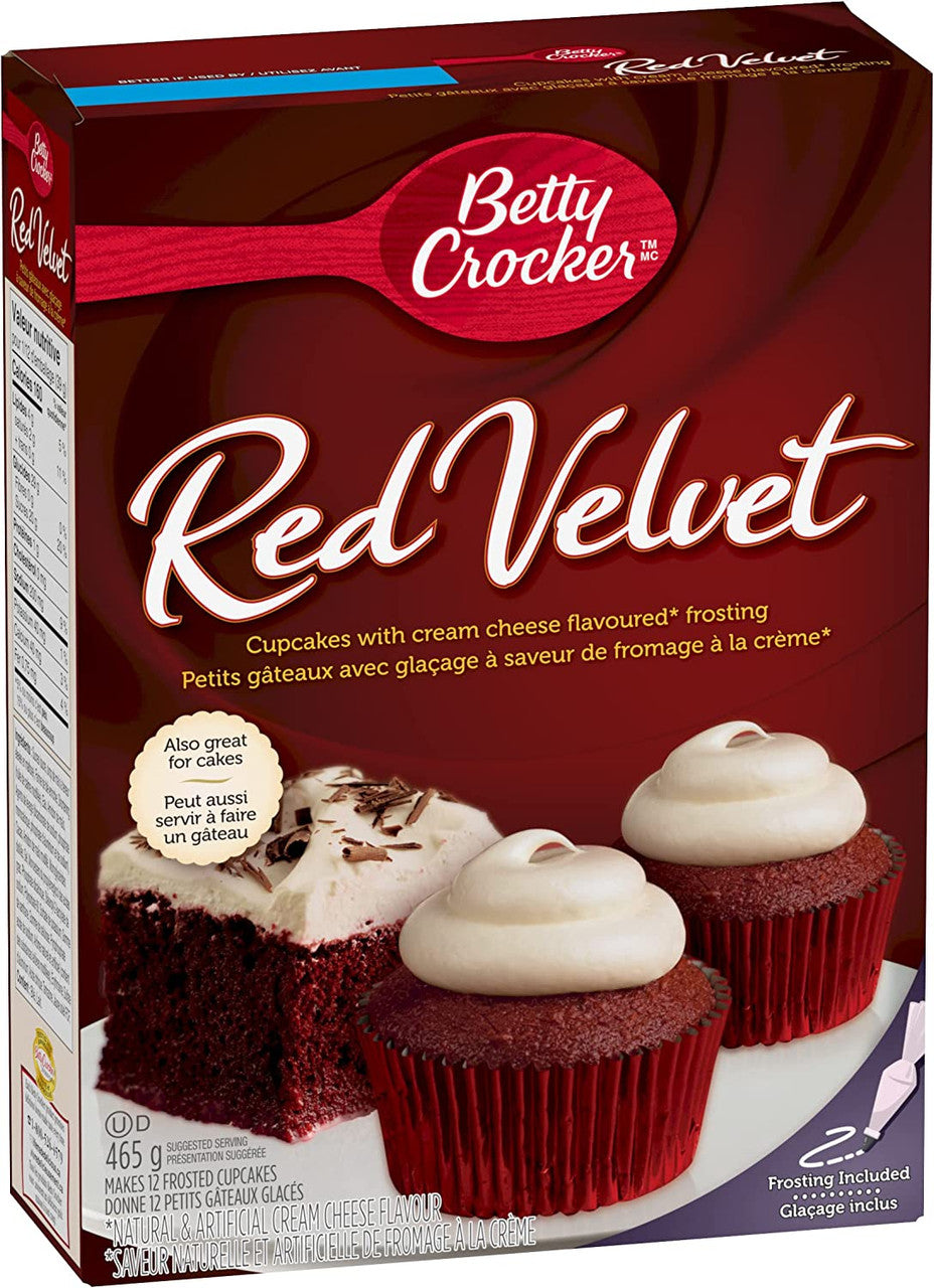 Betty Crocker Red Velvet Cupcake Mix, 465g/16 oz. Box {Imported from Canada}