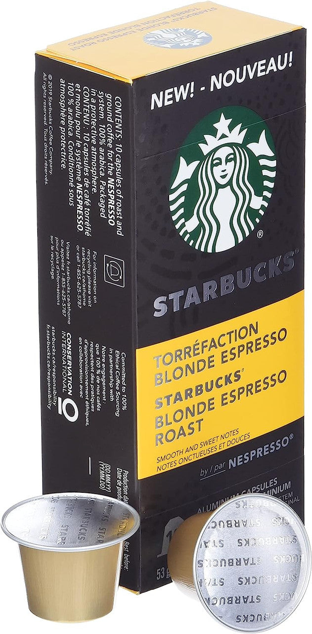 Starbucks Blonde Espresso Roast Coffee Capsules for Nespresso