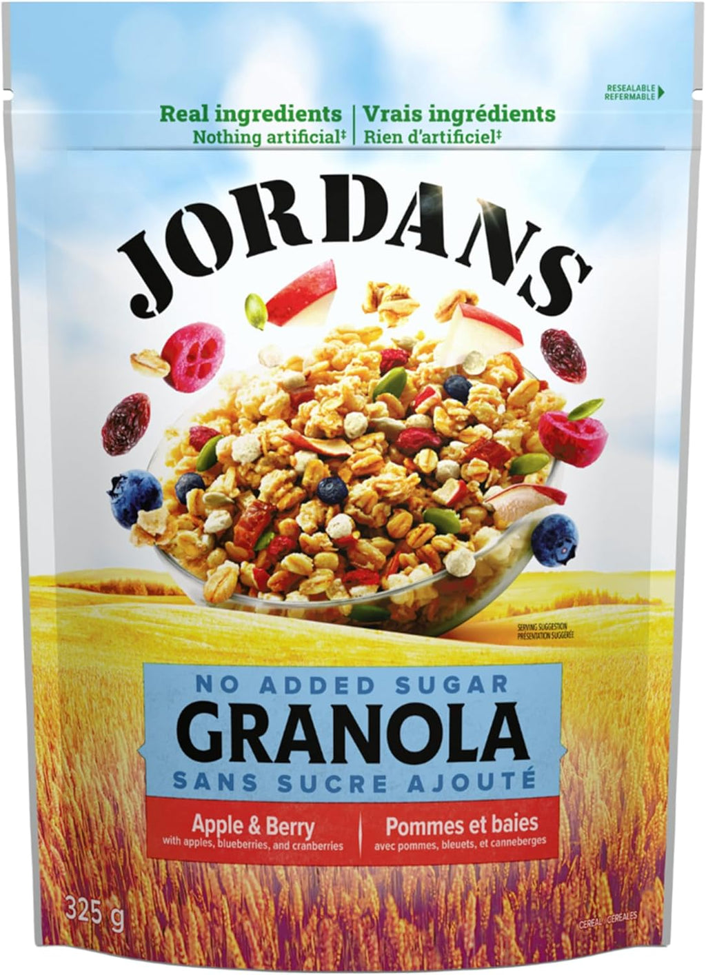 Jordans No Added Sugar Granola, Apple & Berry, 325g/11 oz. Box