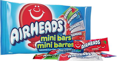 Airheads Candy Mini Bars, Assorted Flavors, 340g/11.9 oz. Bag {Imported from Canada}