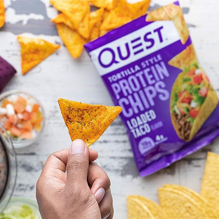 Quest Tortilla Style Protein Chips, Loaded Taco Flavor, 32g/1.1 oz. Bag {Imported from Canada}