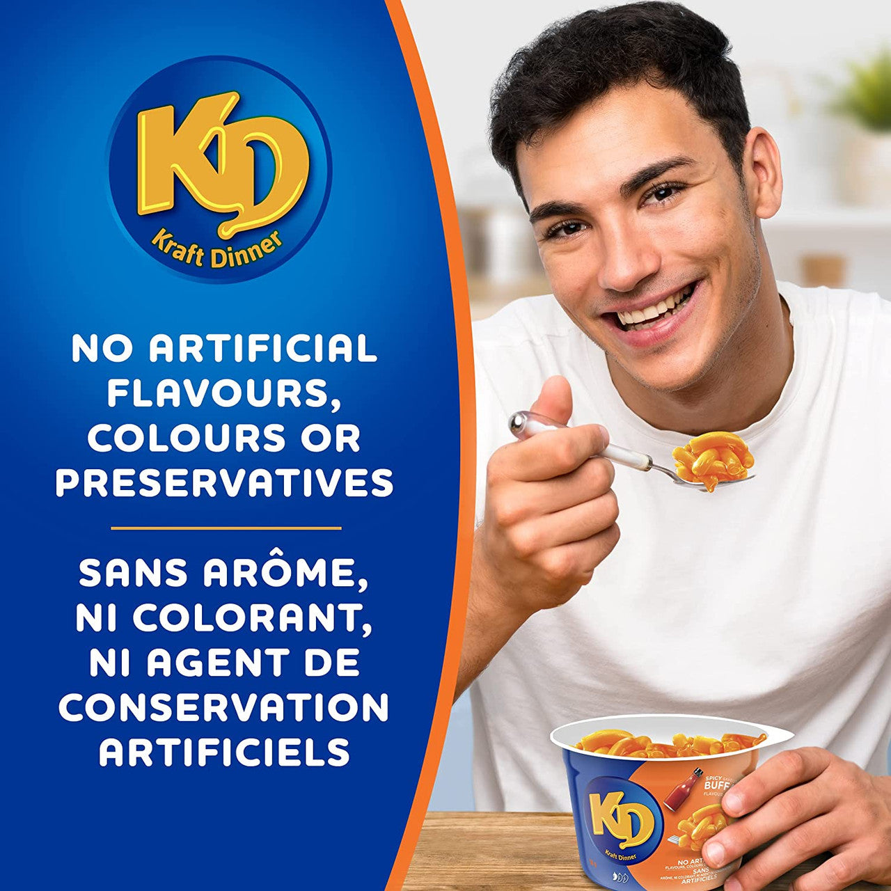 KD Kraft Dinner Spicy Buffalo Flavor Snack Cups, 58g/2 oz. 1 Cup (Imported from Canada)